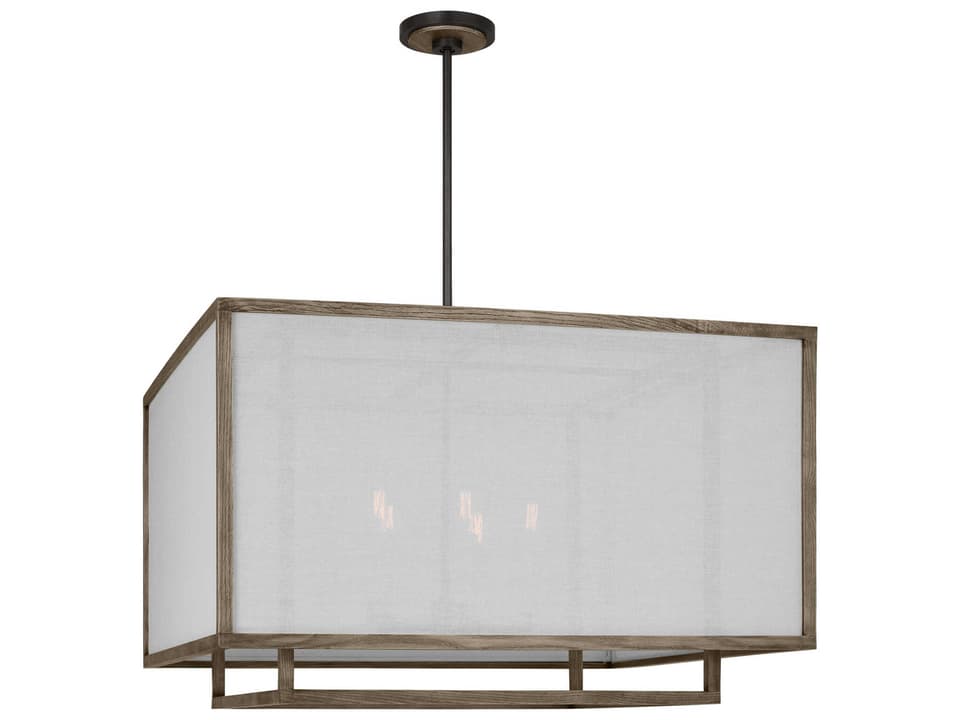 5-Light Brockway Chandelier in Weathered Oak Wood