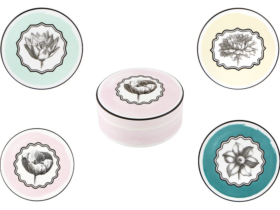 Herbariae Porcelain Coaster Set by Christian Lacroix