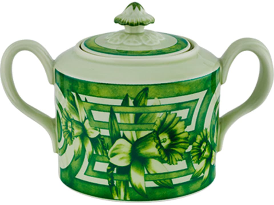 The Meaning Porcelain Sugar Bowl in Green