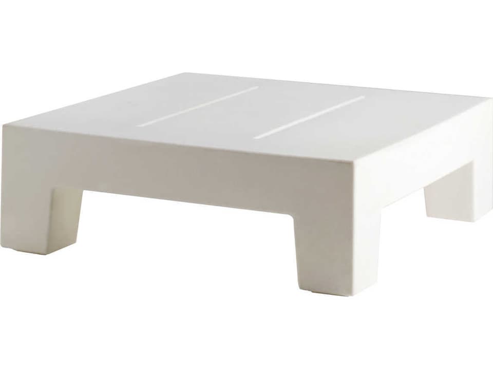 Jut Square Polyethylene Resin Coffee Table in White Matte