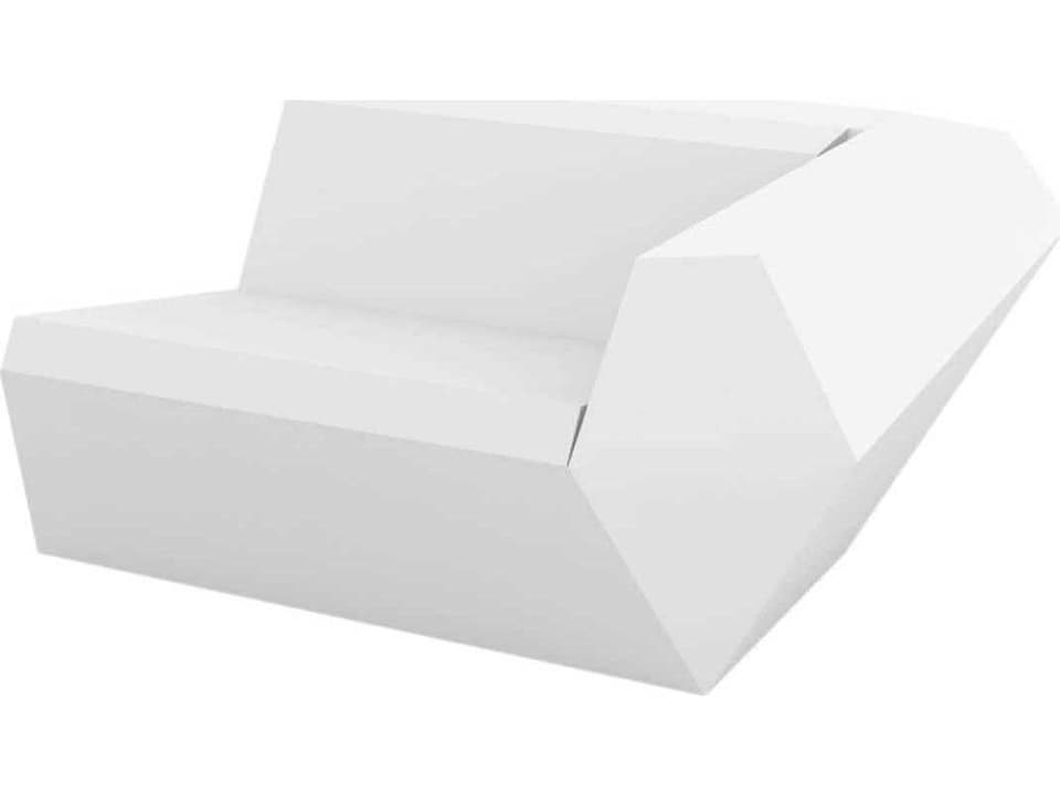 Faz Modular Left Lounge Chair in White Matte Polyethylene with Cushion by Ramón Esteve
