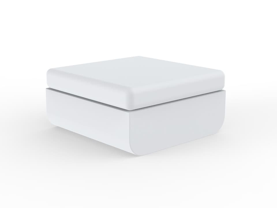 Ulm Polyethylene Resin Cushion Ottoman in White Matte