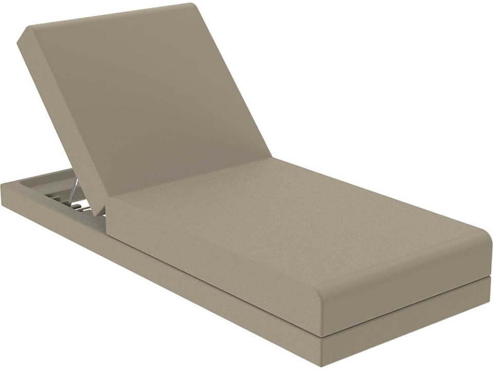 Pixel Sun Lounger in Matte Taupe with Folding Backrest by Ramón Esteve