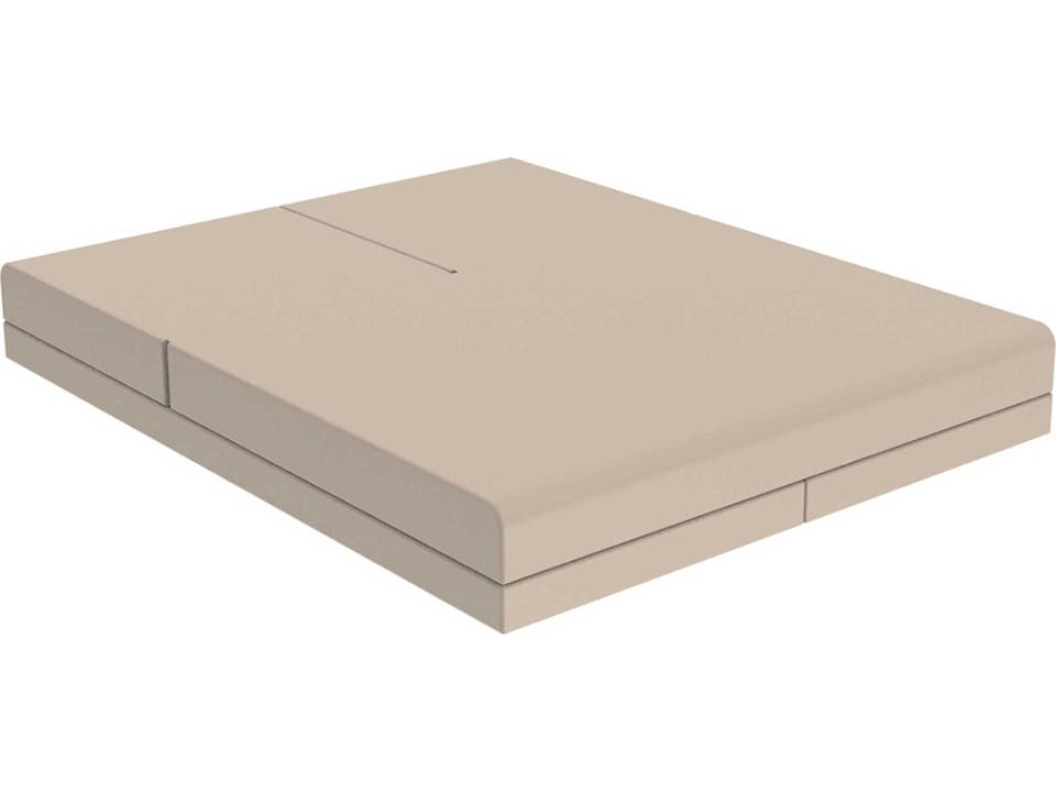 Pixel Outdoor Daybed in Matte Creme Polyethylene with Folding Backrests by Ramón Esteve