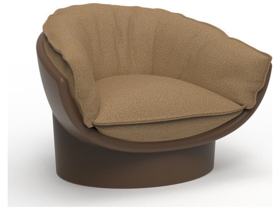 Luna Lounge Chair in Camel Polyethylene with Suances Fabric by Ramón Esteve