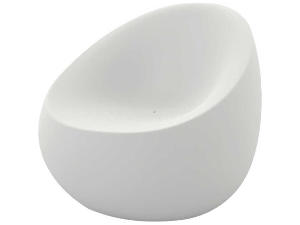 Stone Lounge Chair in White Matte