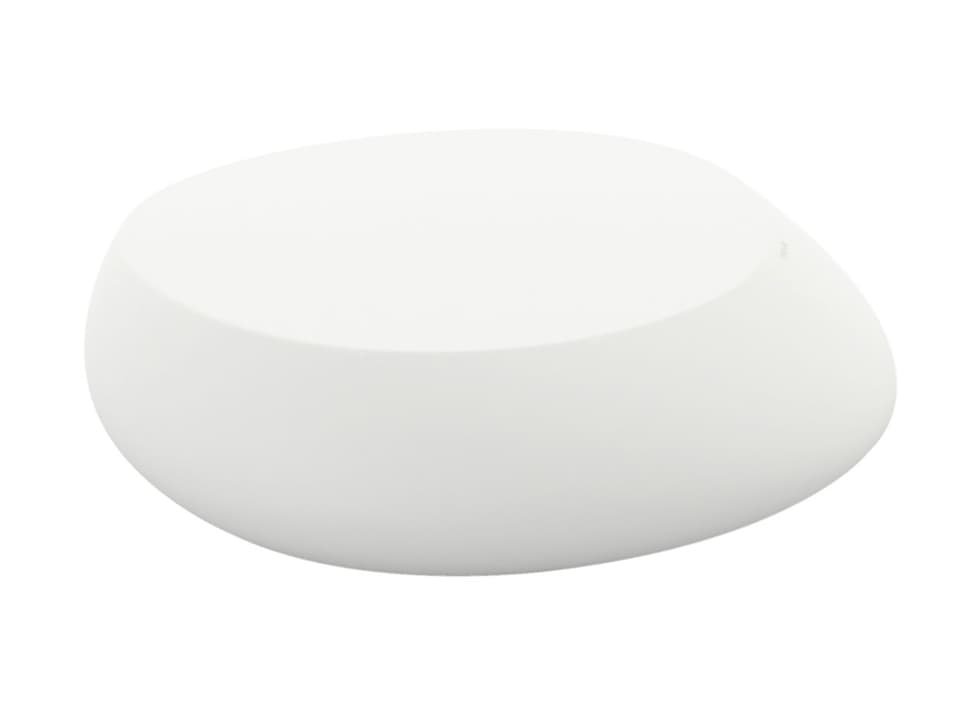 Stone Round Coffee Table in White Matte