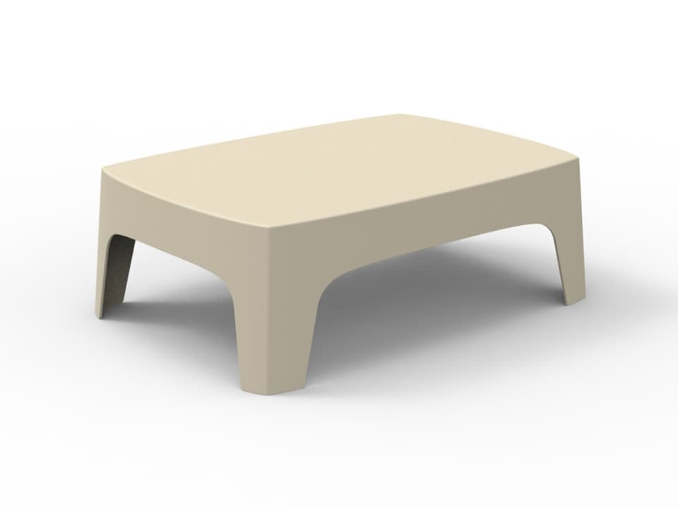 Vondom Solid Rectangular Coffee Table in Ecru Matte