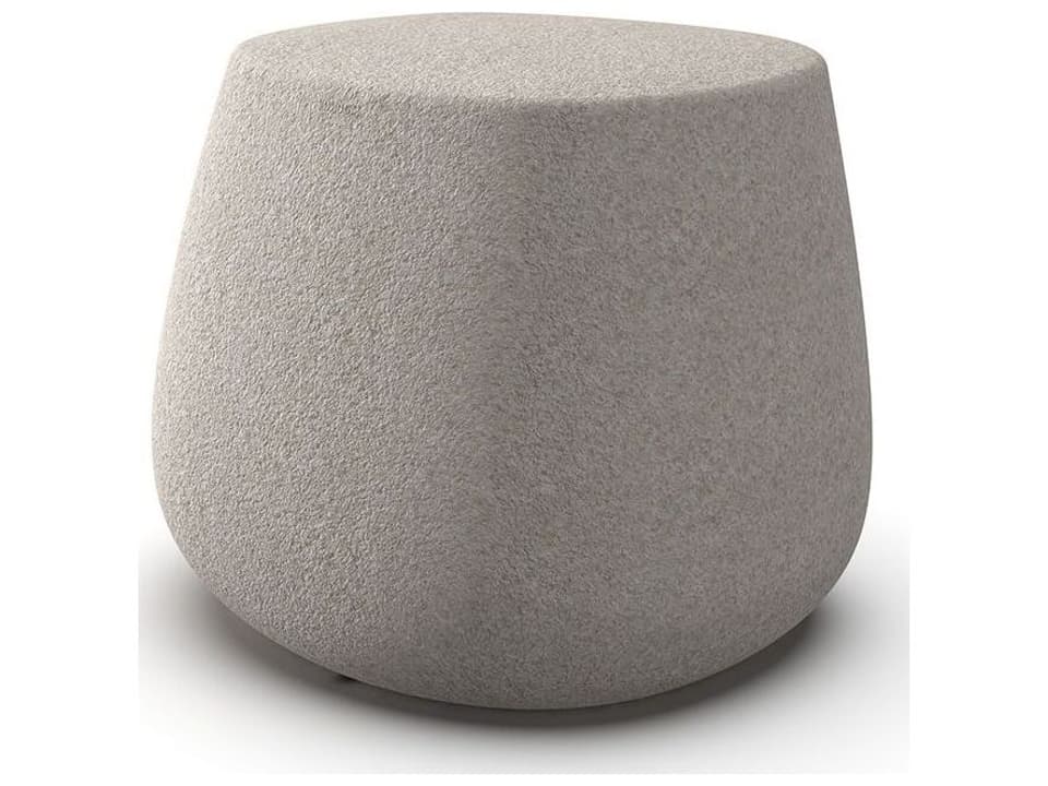 Stone Accent Stool in Granite Ecru