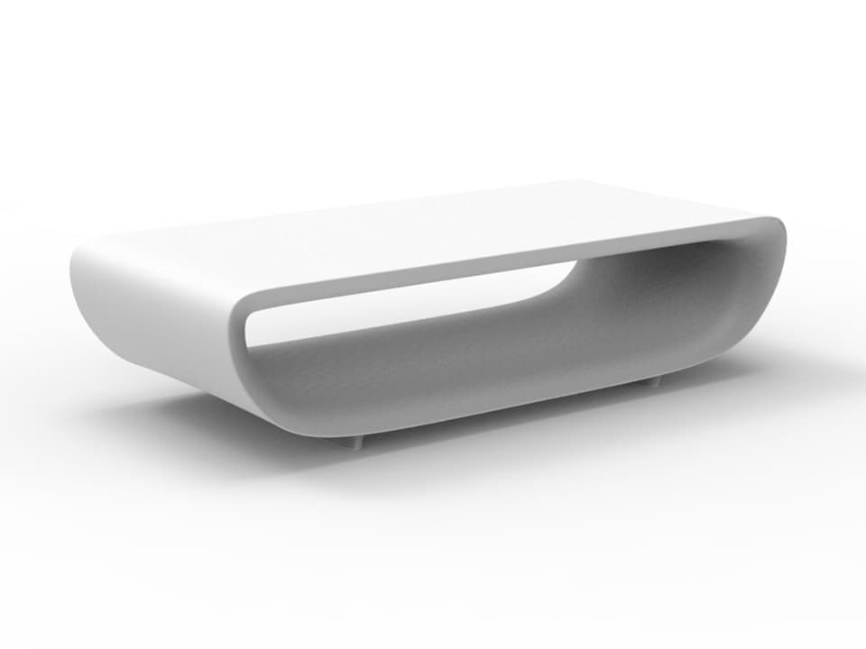 Bum-bum Rectangular Polyethylene Coffee Table in White Matte