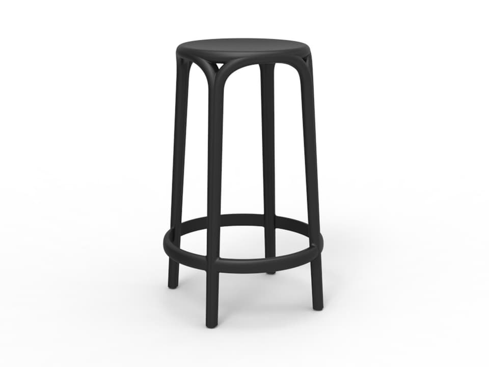 Brooklyn Black Matte Resin Counter Stool Set of 4