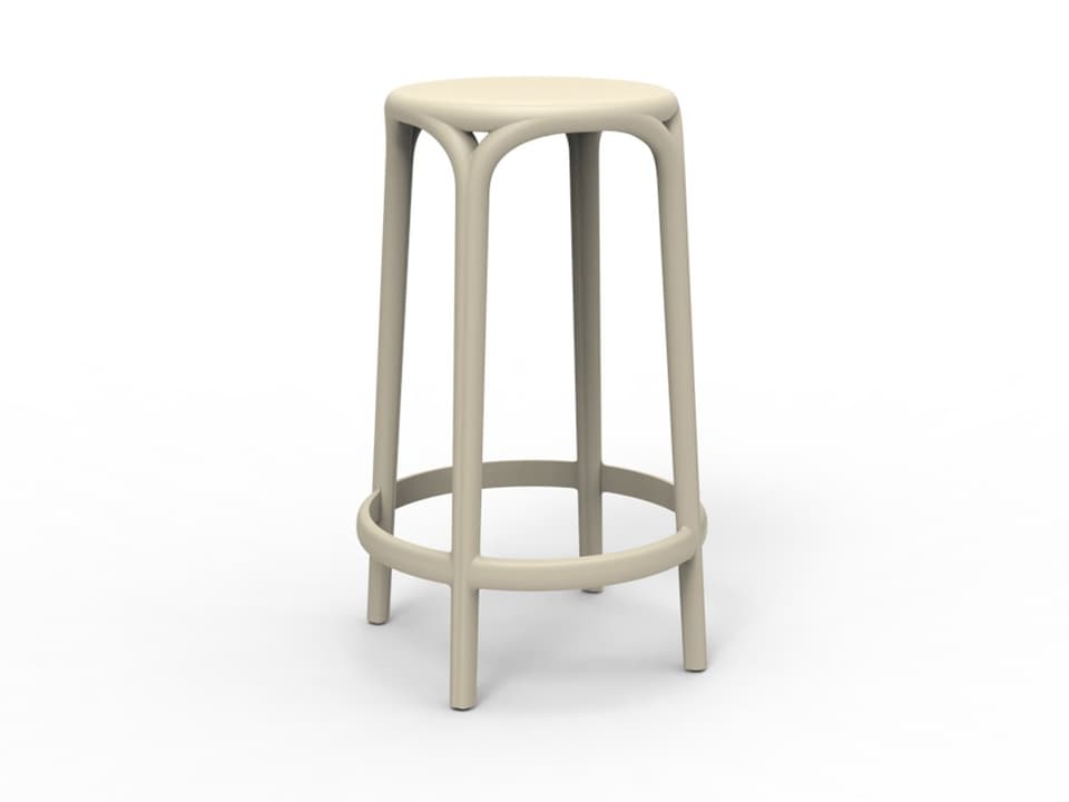 Brooklyn Ecru Matte Resin Counter Stool Set of 4