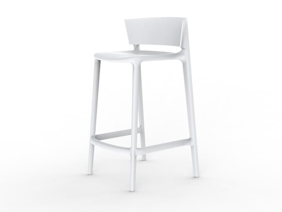 Africa White Matte Resin Counter Stool Set of 4