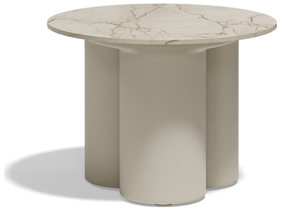 Vondom Mel 20-Inch Round Coffee Table with HPL Top in Ecru