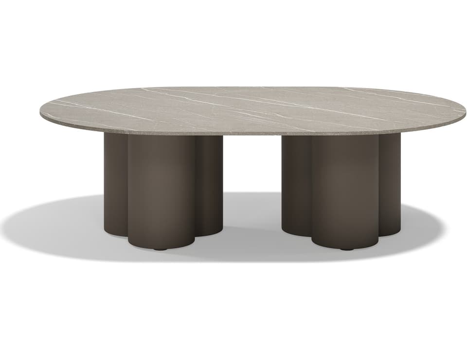 Mel Oval Coffee Table with HPL Top in Tortora