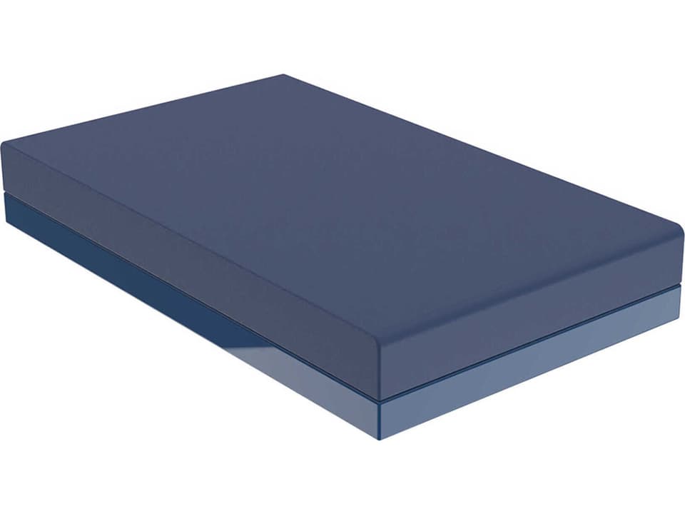 Pixel Rectangular Modular Ottoman in Matte Notte Blue with Acrylic Cushion