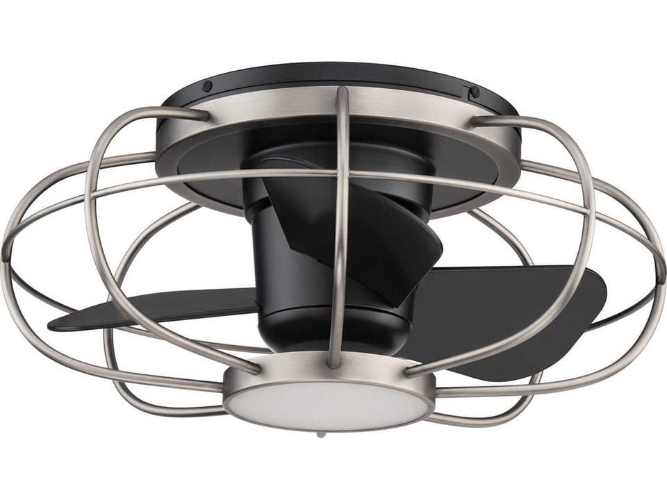 Aella 22-Inch 3-Blade Smart Indoor Outdoor Ceiling Fan in Brushed Nickel Matte Black