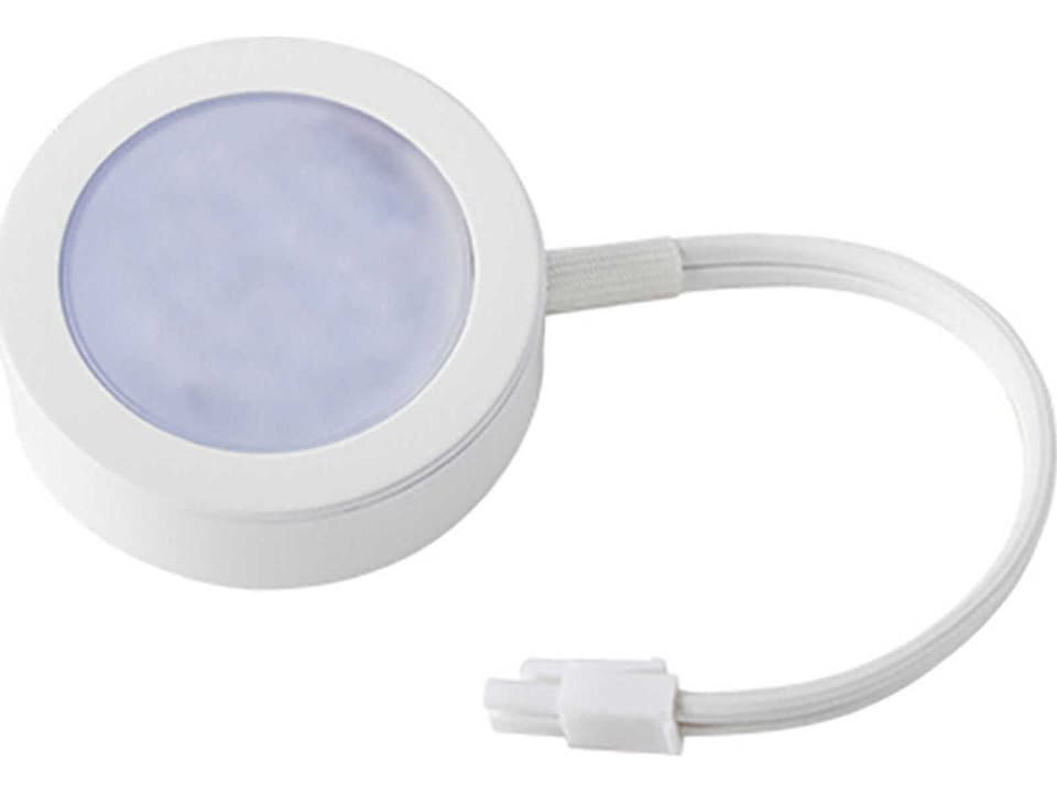 120V 3-CCT LED Puck Light in White Finish