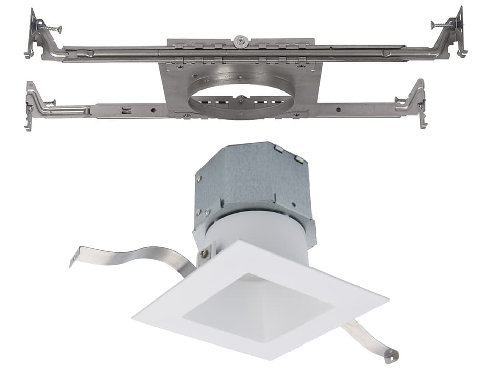 Pop-in 4 Inch 5-CCT Square New Construction LED Recessed Downlight White