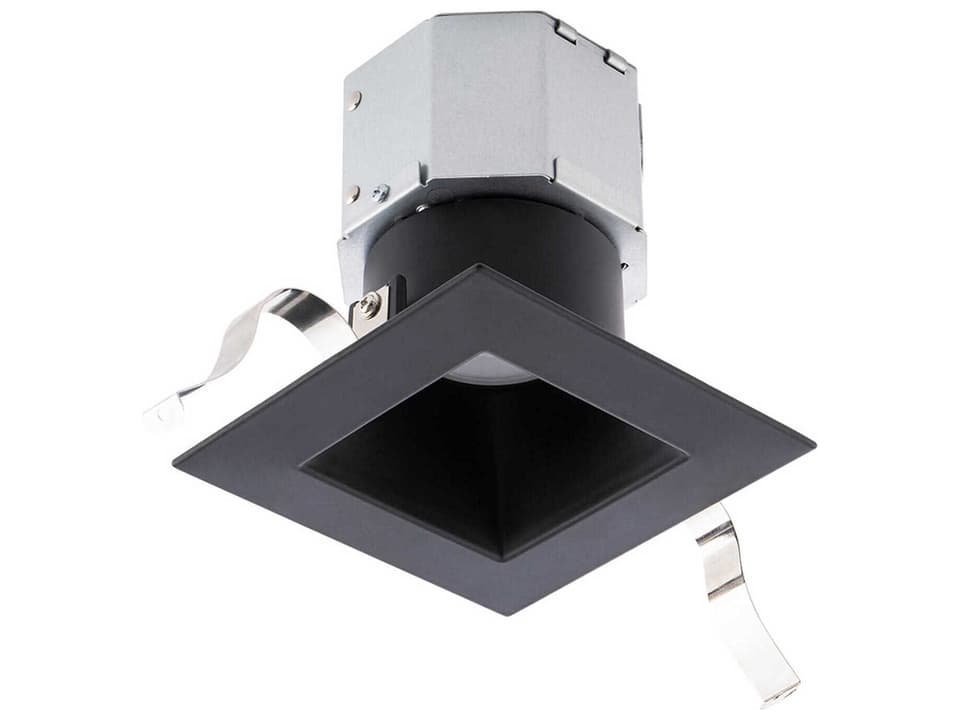 Pop-In 4 Inch Square Built-In J-Box LED Remodel Downlight in Black