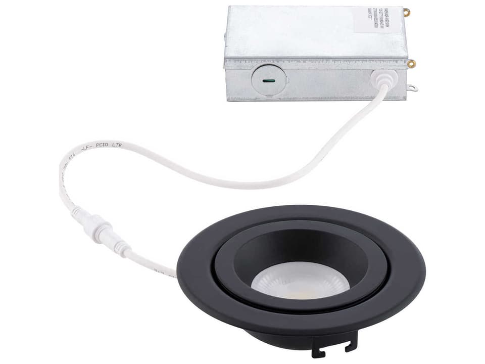Lotos 4-Inch Adjustable LED Recessed Light in Black with Selectable CCT