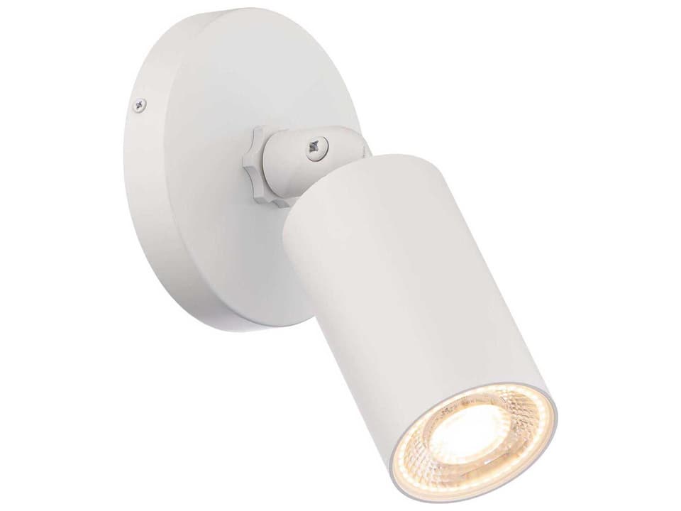 Cylinder LED Single Adjustable Indoor Outdoor Wall Sconce in White