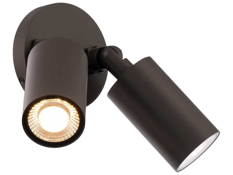 Cylinder LED Double Adjustable Outdoor Wall Sconce in Bronze