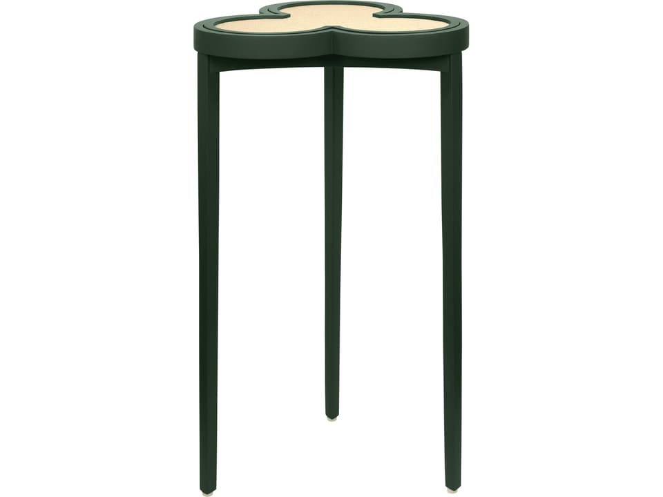 Dylan Clover-Shaped End Table in Matte Dark Green Lacquer