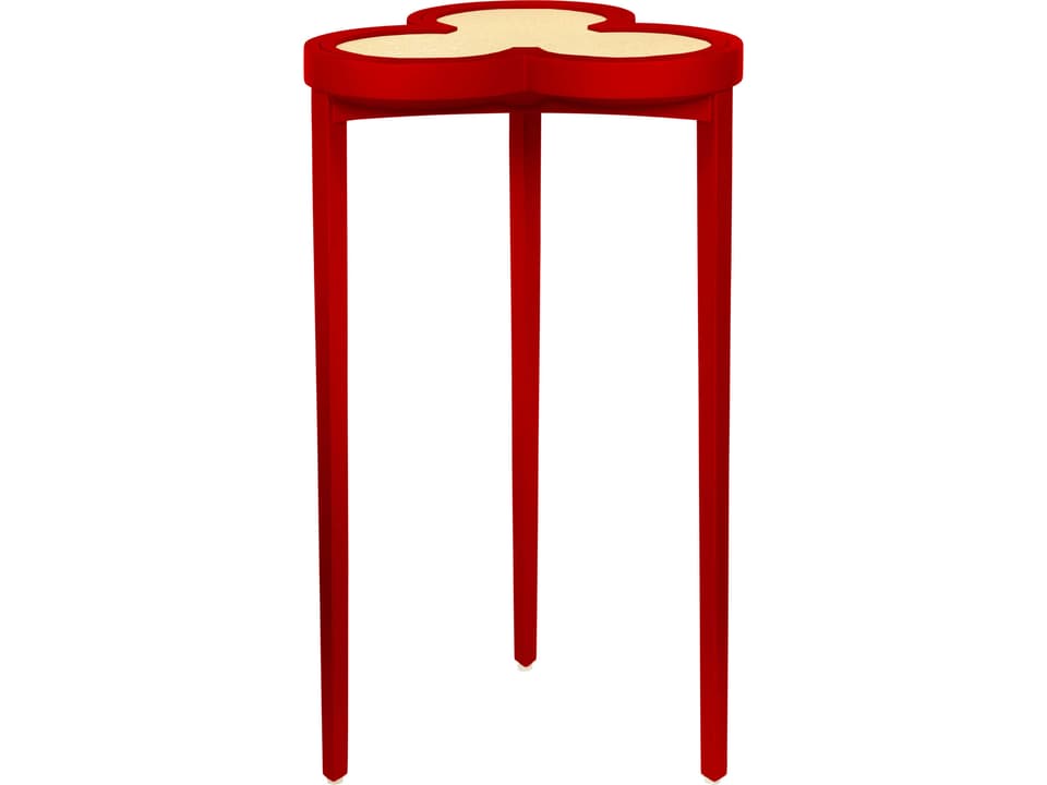 Dylan Clover Side Table in Matte Red Lacquer