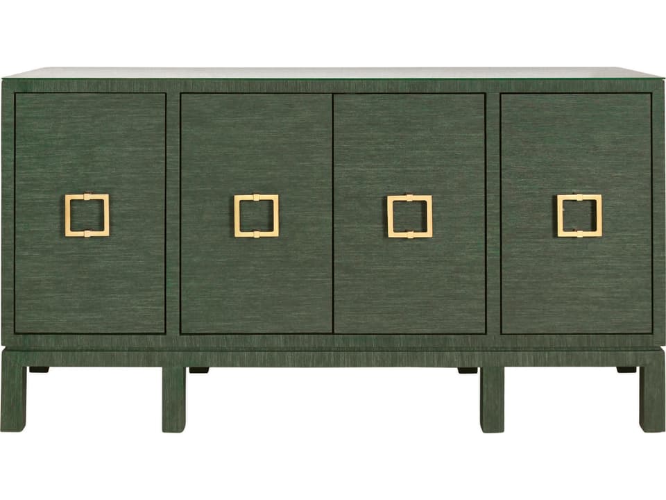 Effie Four-Door Buffet in Green Dyed Grasscloth