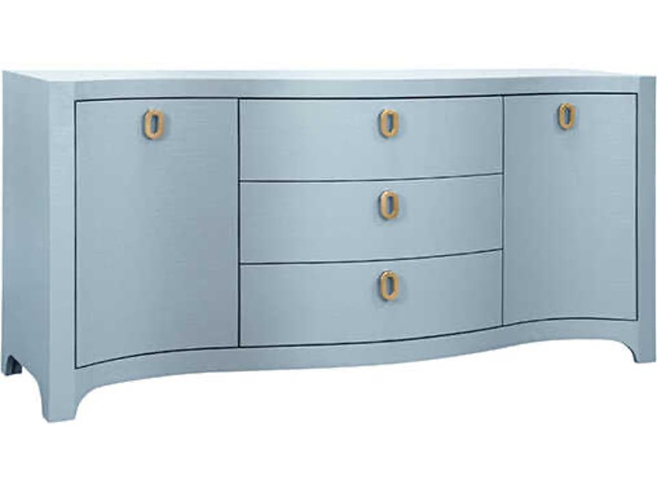 Paulina Curved Front 2-Door 3-Drawer Buffet in Light Blue Linen