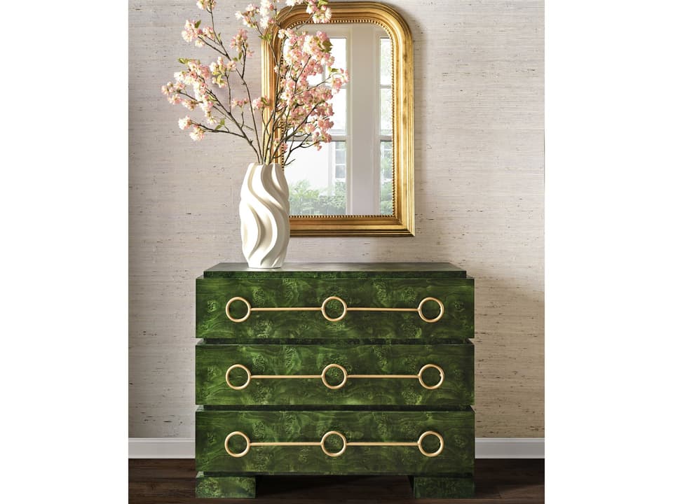 dark green dresser SOLD  MCM Solid Wood Dresser in Green and Gold (read Description)