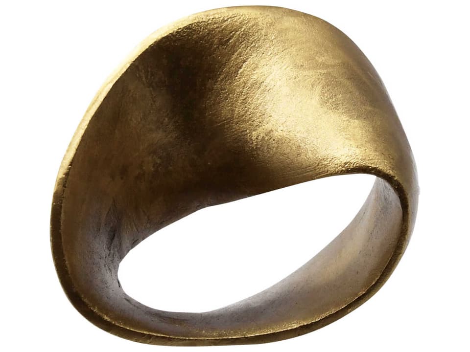 Ruben Small Abstract Metal Sculpture in Textured Brass