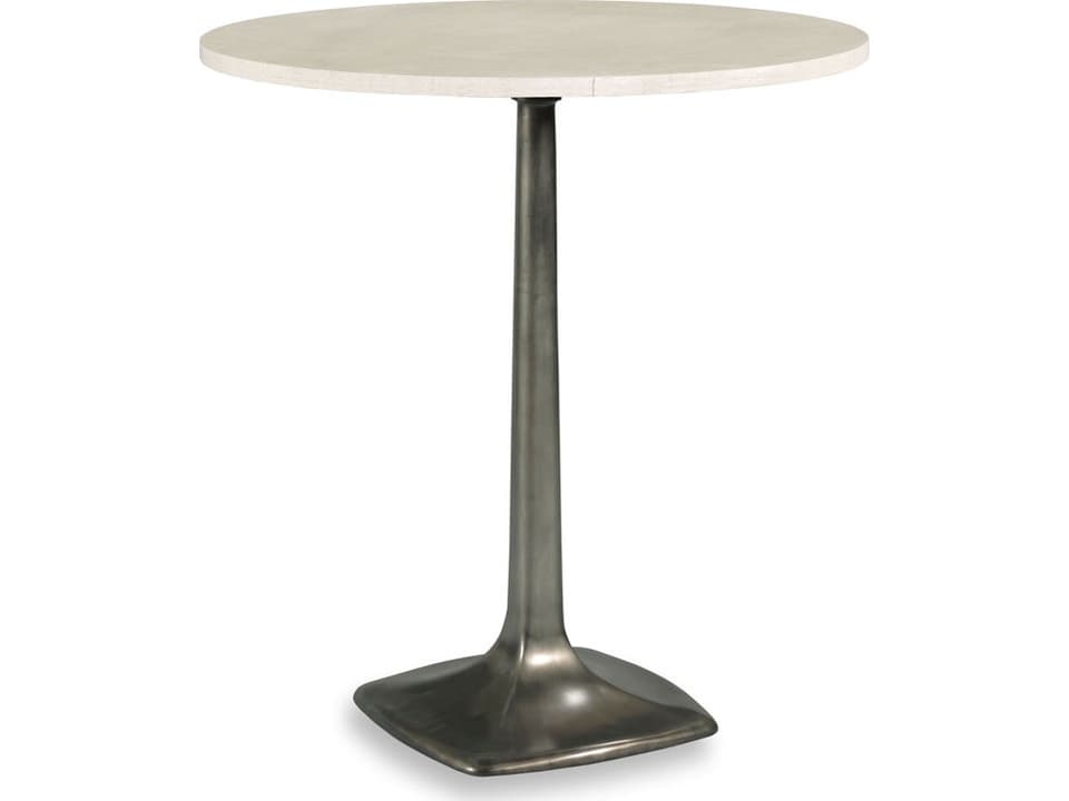 Calloway Round Bar Table Spanish Marble Top Gunmetal Base