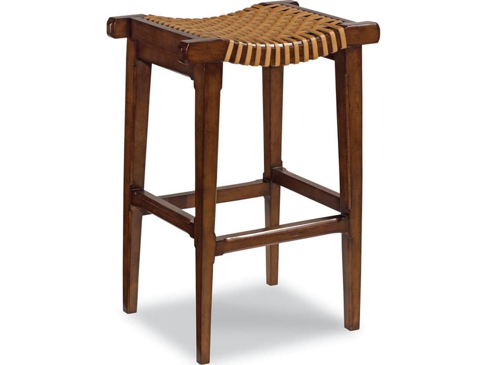 Chieftain Backless Leather Counter Stool in Bordeaux Finish