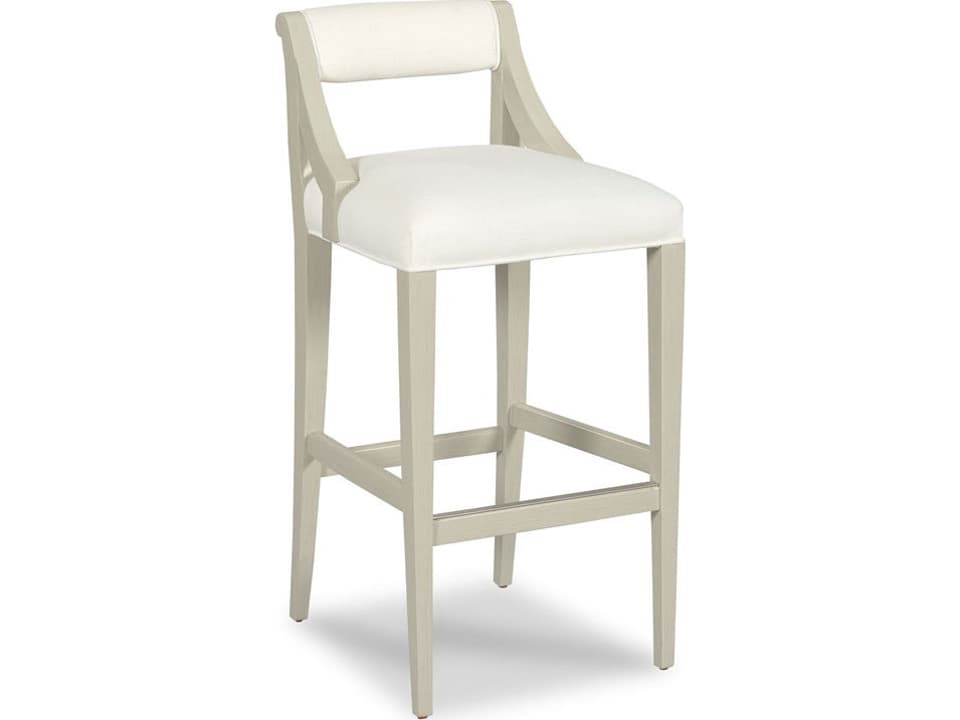 Georgian Upholstered Counter Stool in Graystone with Nickel Trim