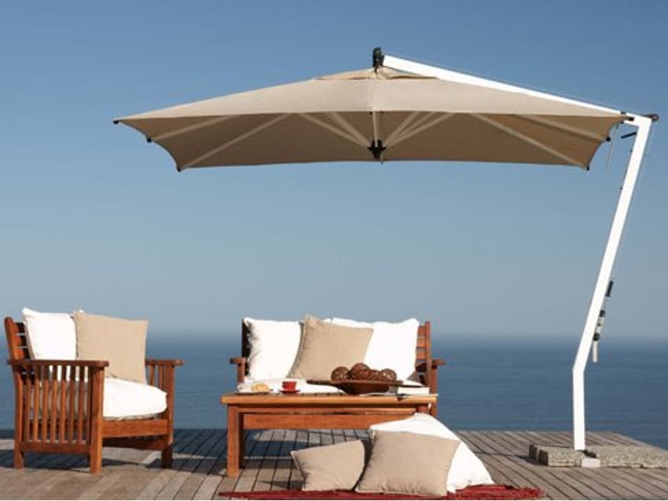 Picollo 9.8 Foot Square Cantilever Outdoor Umbrella with Crank Lift