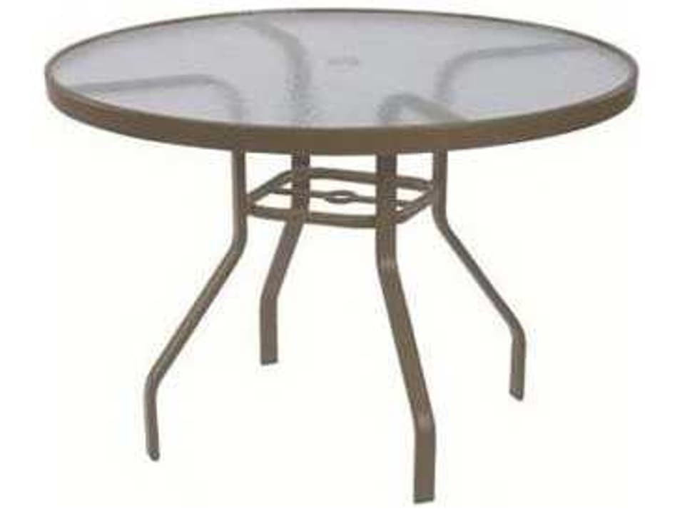 Glass Top Aluminum Round Outdoor Dining Table