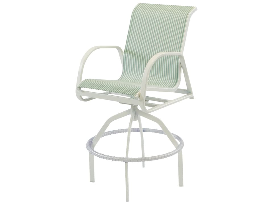 Ocean Breeze Sling Aluminum Swivel Outdoor Patio Bar Chair