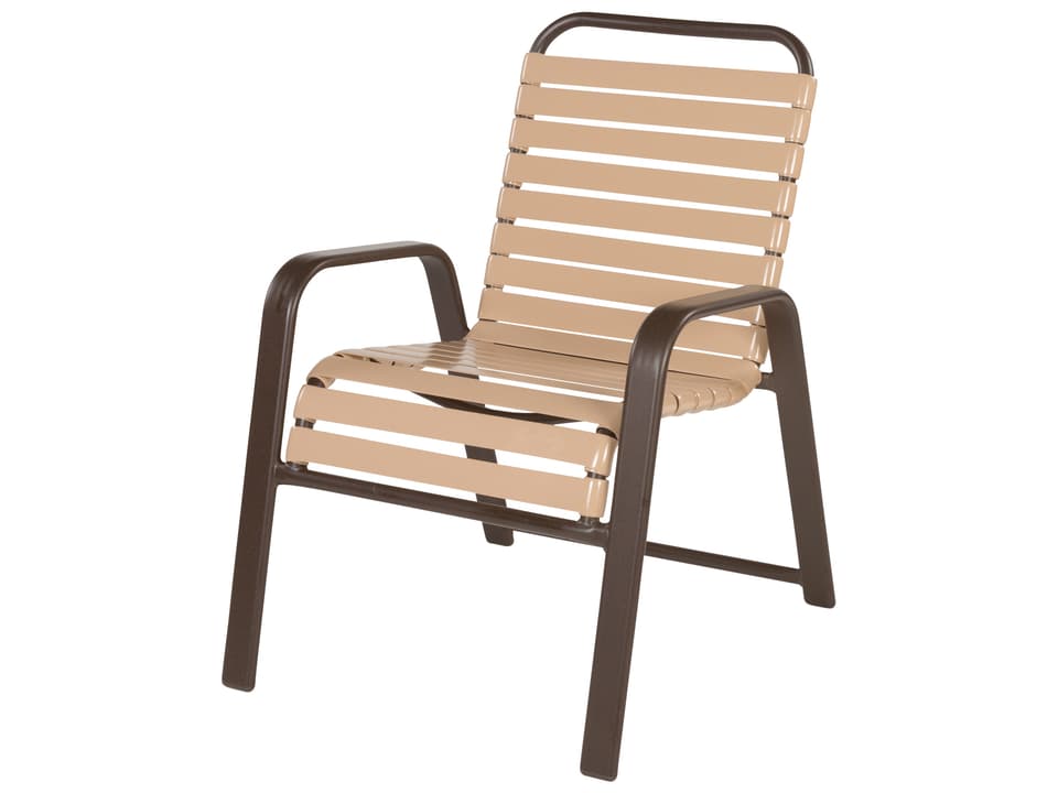 Anna Maria Strap Aluminum Stacking Dining Chair