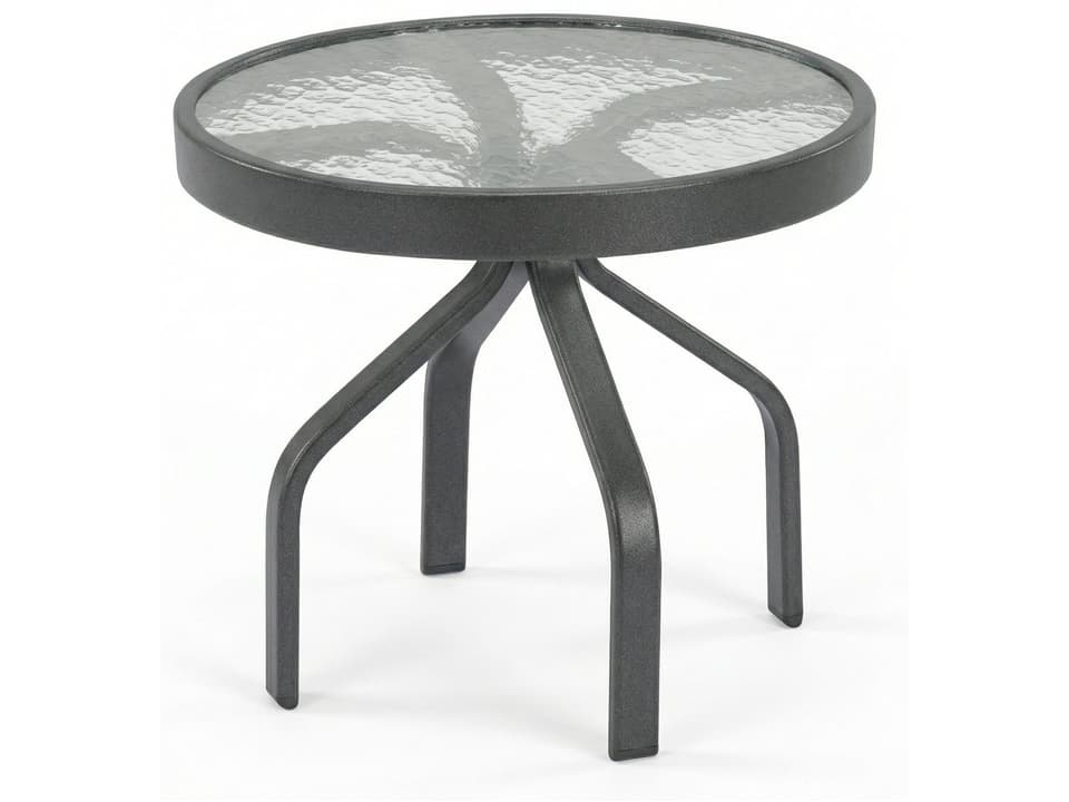 Windward Glass Top 42 Inch Round Balcony Table with Umbrella Hole |  PatioLiving