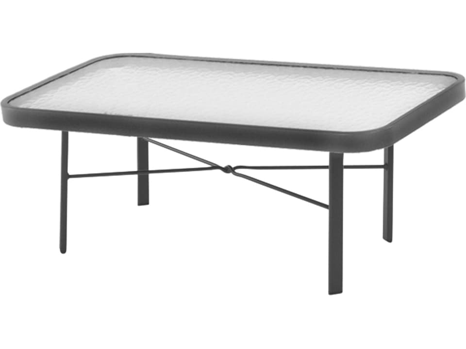 Glass Top Aluminum Rectangular Patio Coffee Table