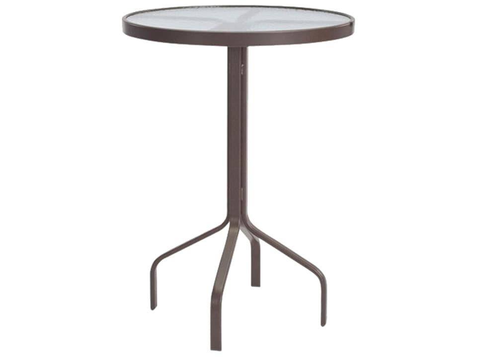 Glass Top 30-Inch Round Aluminum Bar Table
