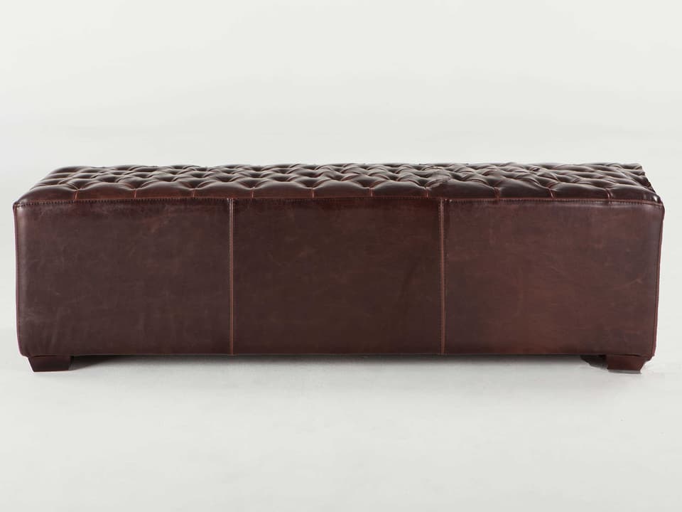 Arabella Antique Bronze Brown Leather Accent Bench