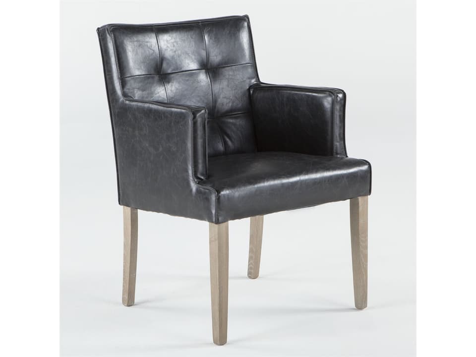 Avery Black Faux Leather Accent Chair