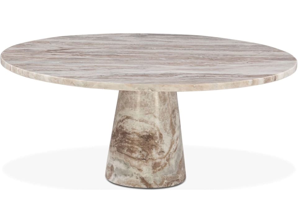 Giza 38-Inch Round Coffee Table in Brown Toronto Marble