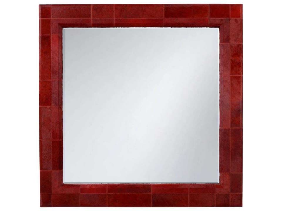 Taurus 54 Inch Square Wall Mirror in Red