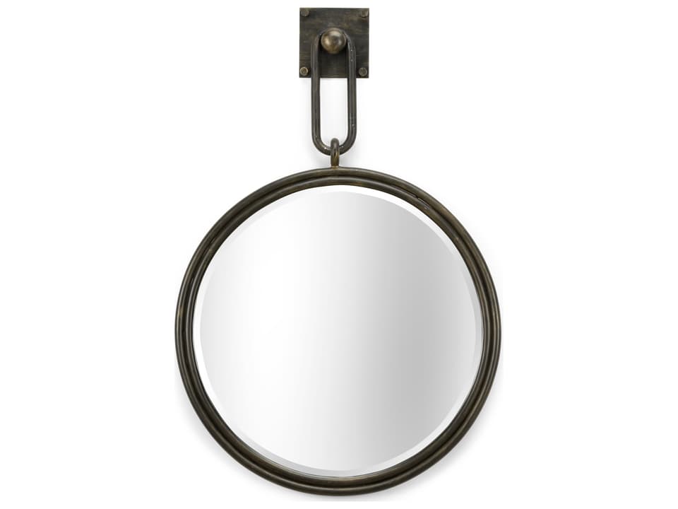 Grenada Round Wall Mirror in Antique Bronze