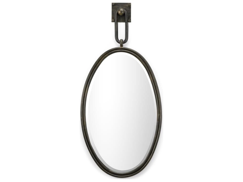Tobago Oval Wall Mirror in Antiqued Bronze