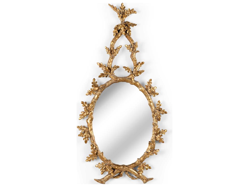 Oakmont Oval Wall Mirror in Antique Gold Leaf